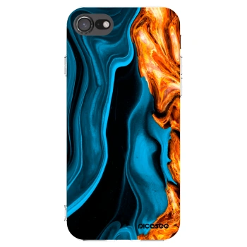 Picasee silikonowe przeźroczyste etui na Apple iPhone 7 - Gold blue