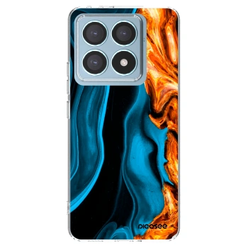 Picasee silikonowe przeźroczyste etui na Xiaomi 14T Pro - Gold blue