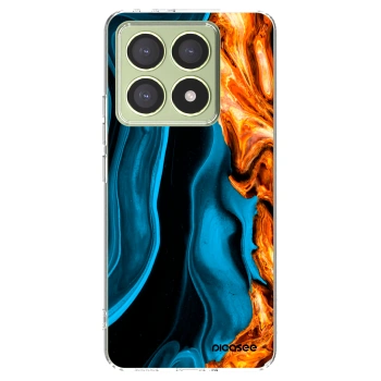Picasee silikonowe przeźroczyste etui na Xiaomi 14T - Gold blue
