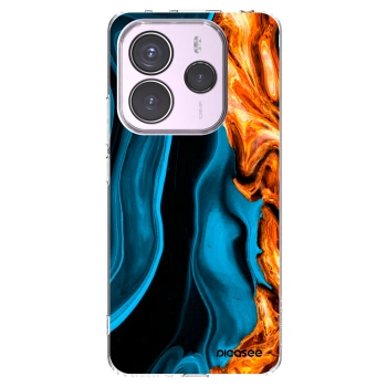 Picasee silikonowe przeźroczyste etui na Xiaomi Redmi Note 14 5G - Gold blue
