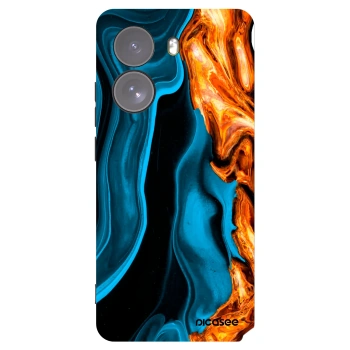 Picasee silikonowe czarne etui na Xiaomi Poco X7 - Gold blue
