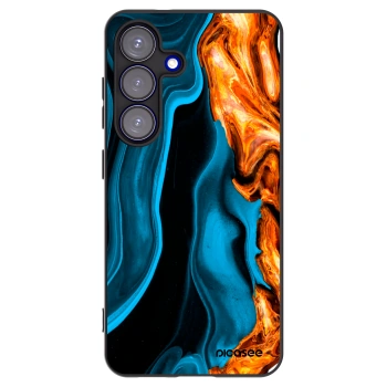 Picasee silikonowe czarne etui na Samsung Galaxy S25 5G - Gold blue