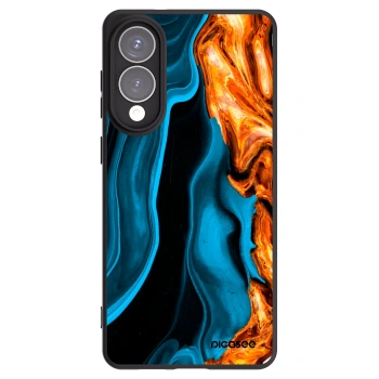 Picasee silikonowe czarne etui na Samsung Galaxy S25 Edge 5G - Gold blue