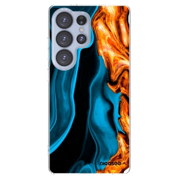 Picasee silikonowe przeźroczyste etui na Samsung Galaxy S25 Ultra 5G - Gold blue