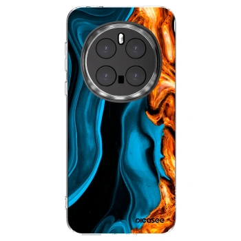 Picasee silikonowe przeźroczyste etui na Honor Magic7 Pro 5G - Gold blue