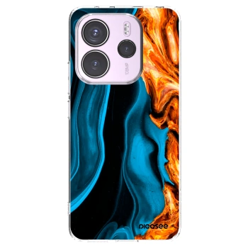 Picasee silikonowe przeźroczyste etui na Xiaomi Redmi Note 14 4G - Gold blue