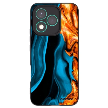 Picasee silikonowe czarne etui na Honor 400 Lite 5G - Gold blue
