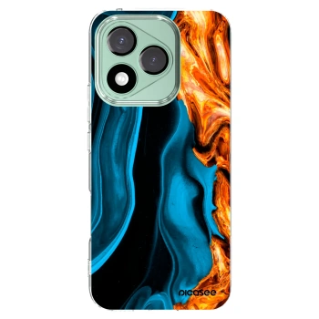 Picasee silikonowe przeźroczyste etui na Honor 400 Lite 5G - Gold blue