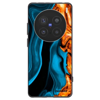 Picasee silikonowe czarne etui na Vivo X200 Pro - Gold blue