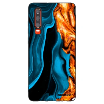 Picasee silikonowe czarne etui na Huawei P30 - Gold blue