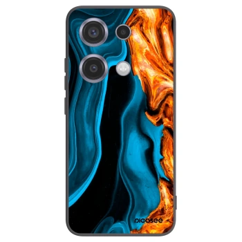 Picasee silikonowe czarne etui na Xiaomi Redmi Note 14S - Gold blue