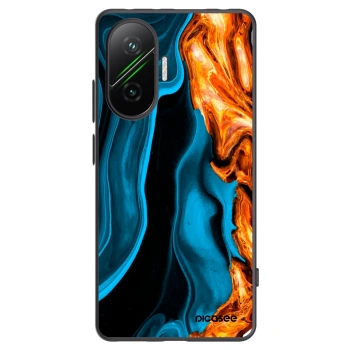 Picasee silikonowe czarne etui na Xiaomi Poco F7 5G - Gold blue