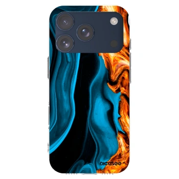 Picasee silikonowe przeźroczyste etui na Apple iPhone 17 Pro - Gold blue