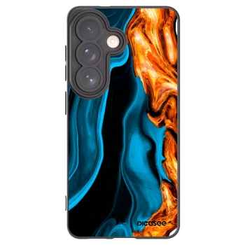 Picasee silikonowe czarne etui na Samsung Galaxy S26 - Gold blue