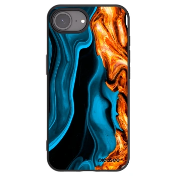 Picasee silikonowe czarne etui na Apple iPhone 17e - Gold blue
