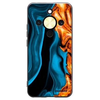 Picasee silikonowe czarne etui na Honor Magic8 Lite 5G - Gold blue