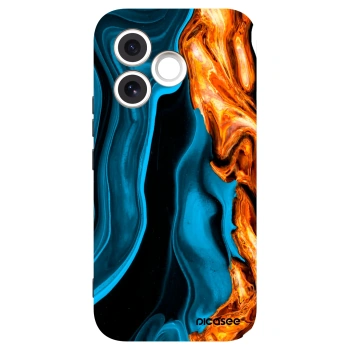 Picasee silikonowe czarne etui na Honor 600 Lite - Gold blue