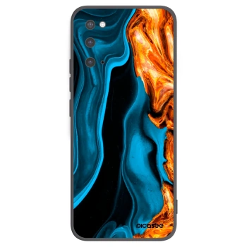 Picasee silikonowe czarne etui na Samsung Galaxy S20 G980F - Gold blue