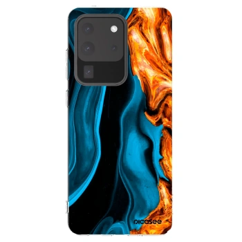 Picasee silikonowe przeźroczyste etui na Samsung Galaxy S20 Ultra 5G G988F - Gold blue
