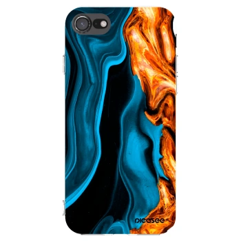 Picasee silikonowe przeźroczyste etui na Apple iPhone SE 2020 - Gold blue