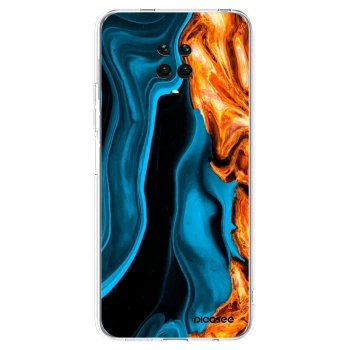 Picasee silikonowe przeźroczyste etui na Xiaomi Redmi Note 9 Pro - Gold blue