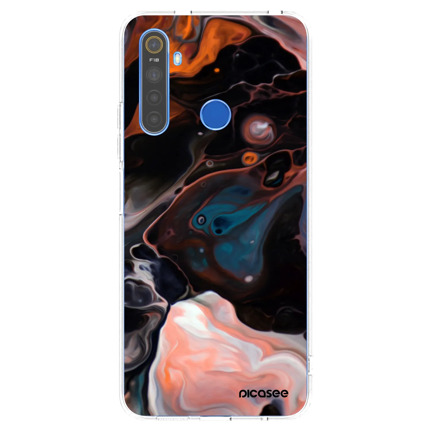 Picasee silikonowe przeźroczyste etui na Realme 5 - Cream