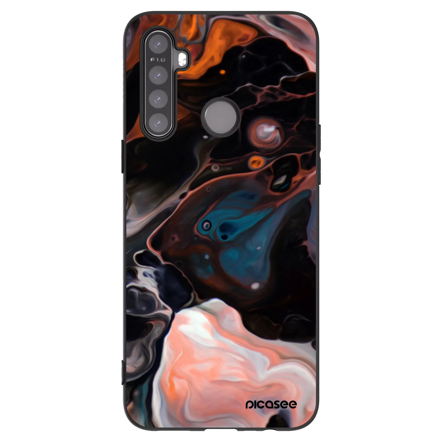 Picasee silikonowe czarne etui na Realme 5 - Cream