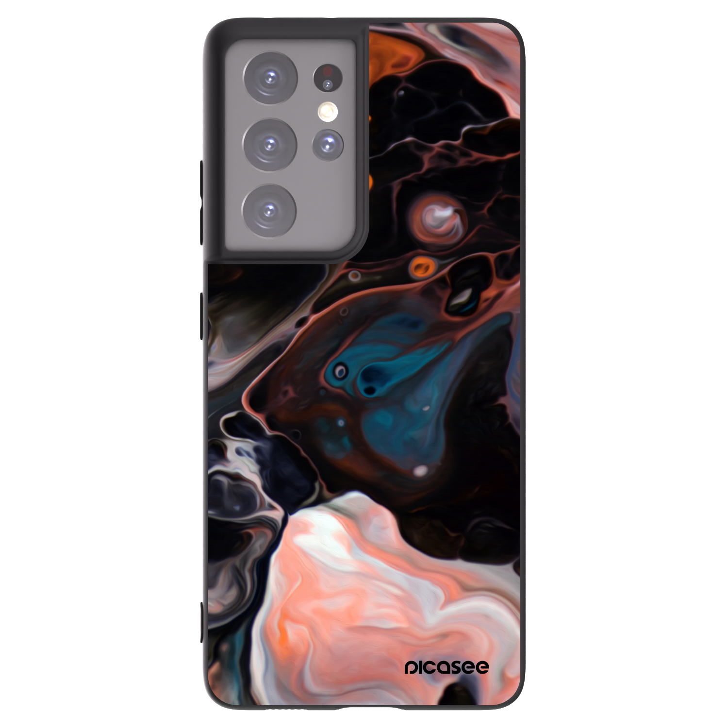 Picasee silikonowe czarne etui na Samsung Galaxy S21 Ultra 5G G998B - Cream