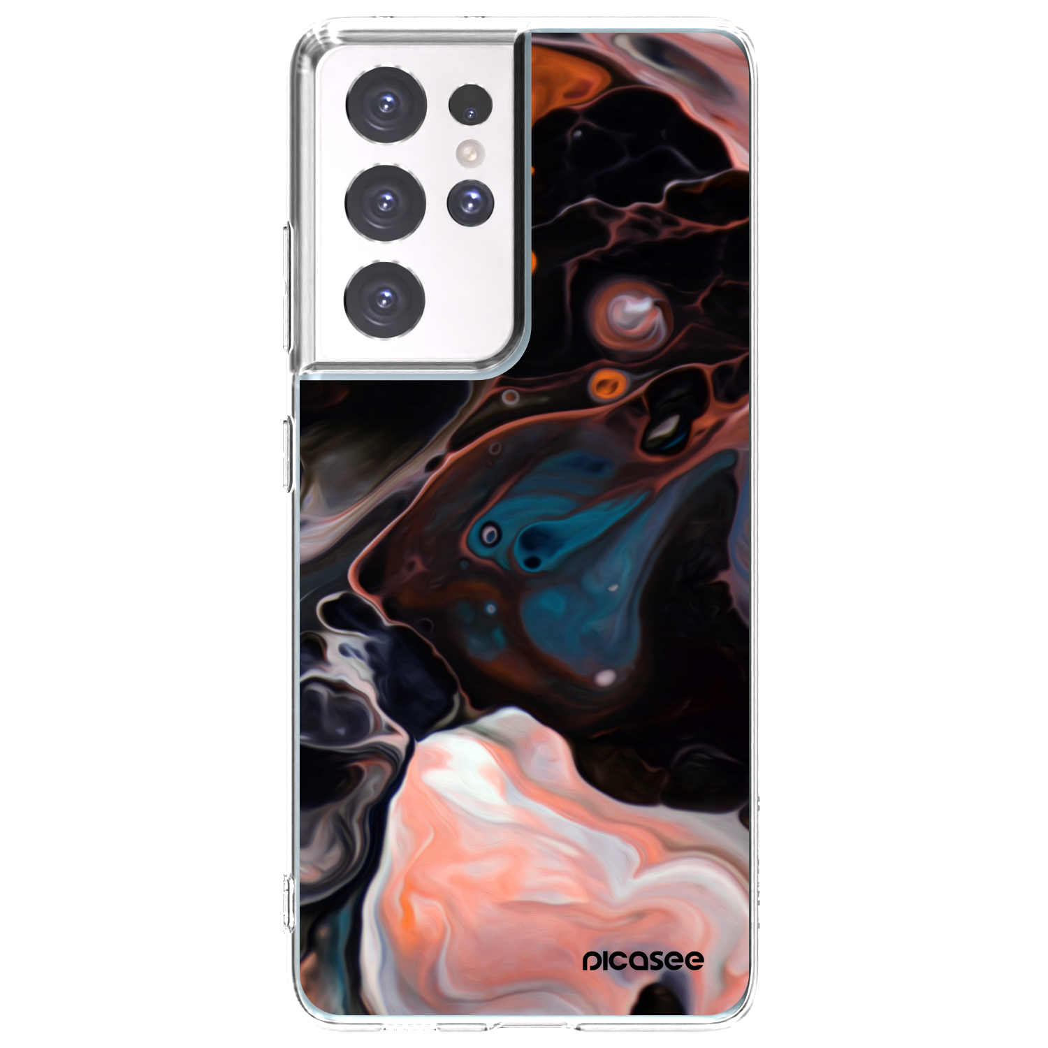 Picasee silikonowe przeźroczyste etui na Samsung Galaxy S21 Ultra 5G G998B - Cream