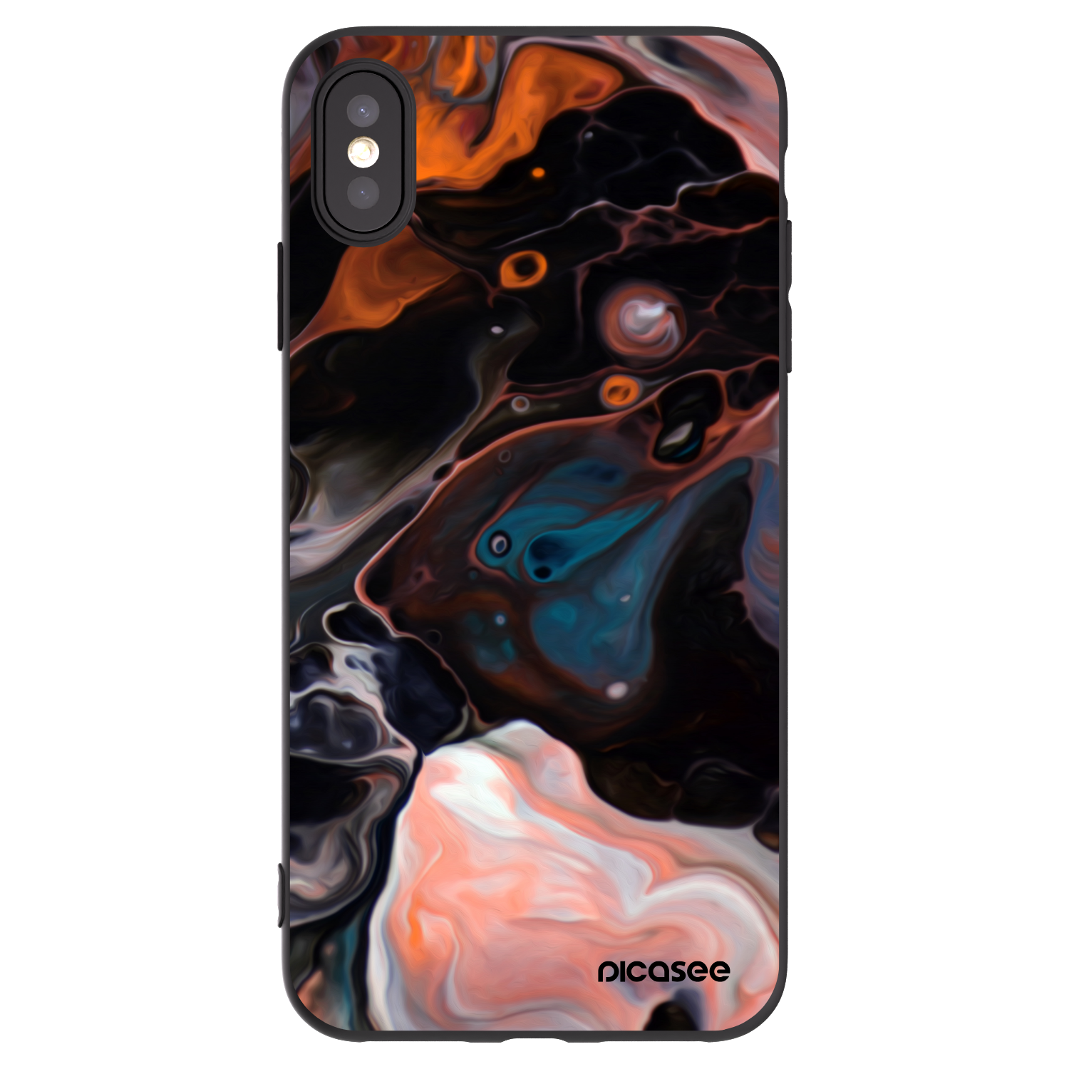 Picasee silikonowe czarne etui na Apple iPhone XS Max - Cream