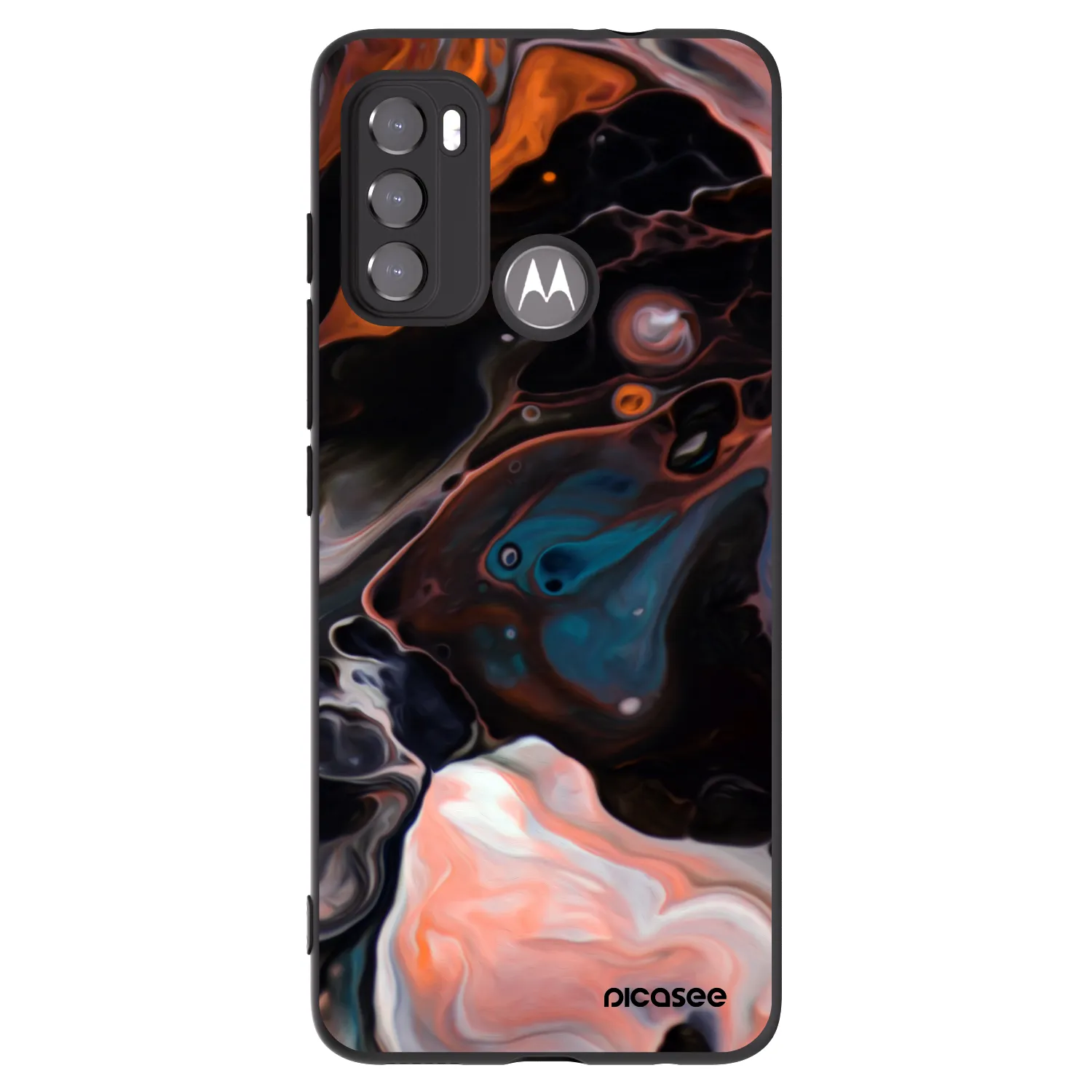 Picasee silikonowe czarne etui na Motorola Moto G60 - Cream