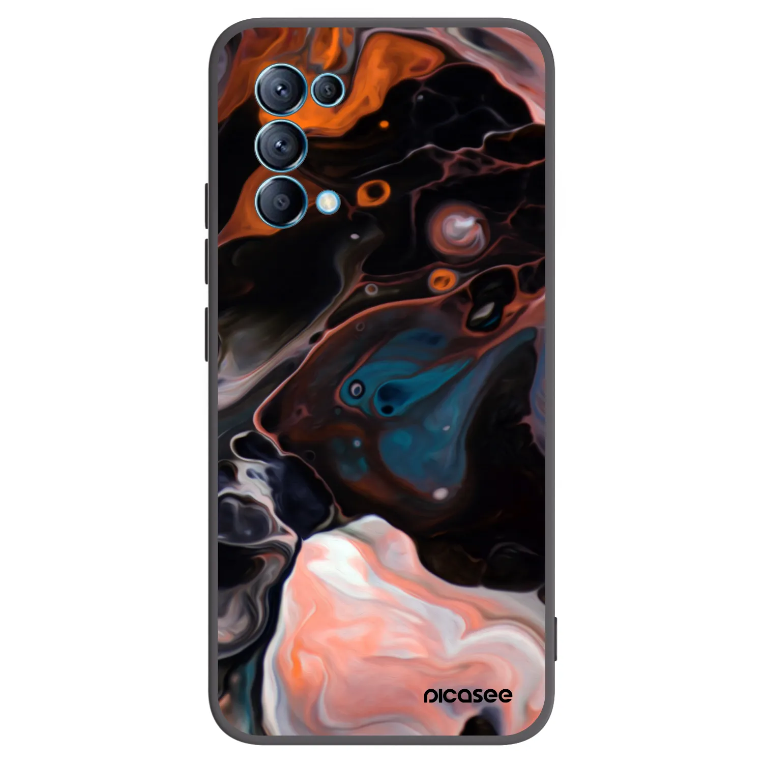 Picasee silikonowe czarne etui na OPPO Reno 5 5G - Cream