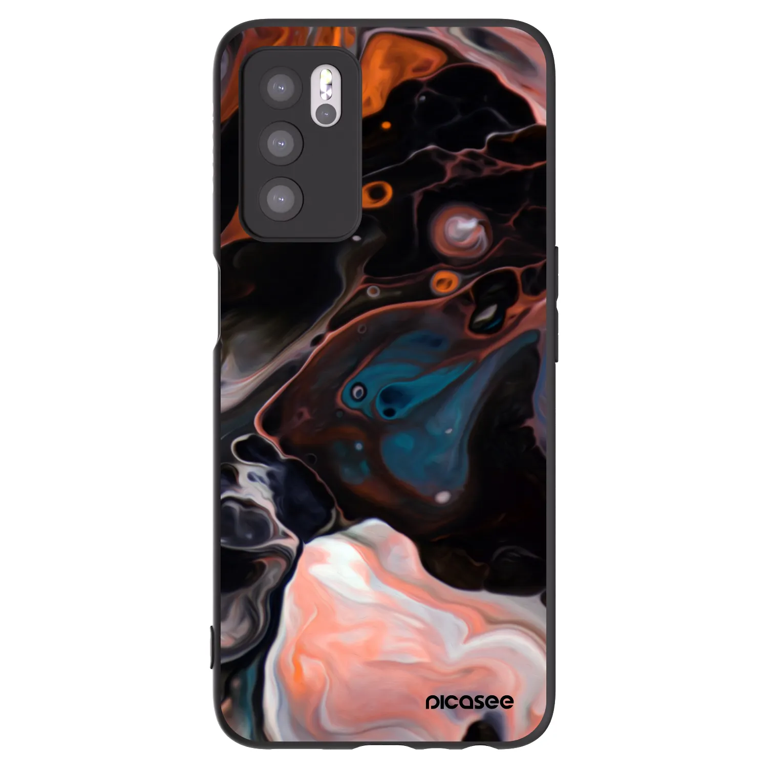 Picasee silikonowe czarne etui na OPPO A16s - Cream