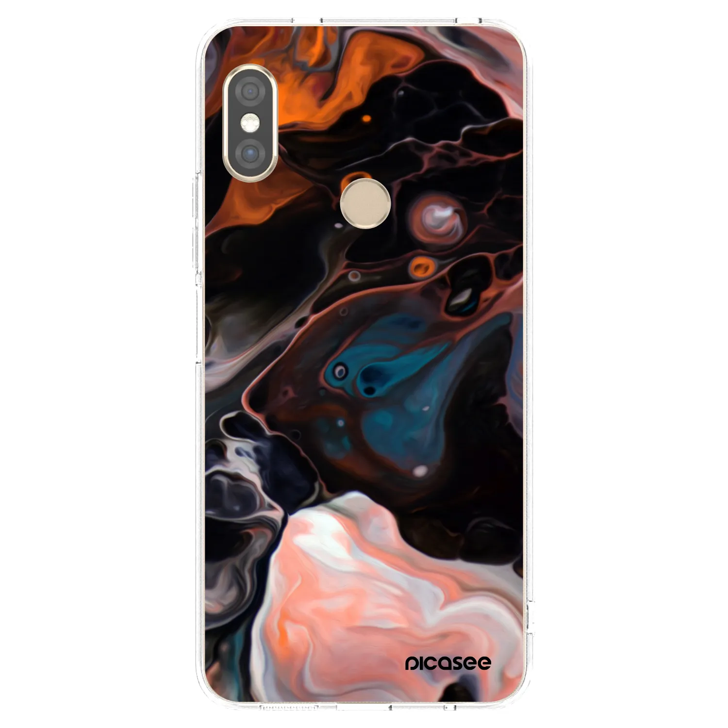 Picasee silikonowe przeźroczyste etui na Xiaomi Redmi Note 5 Global - Cream