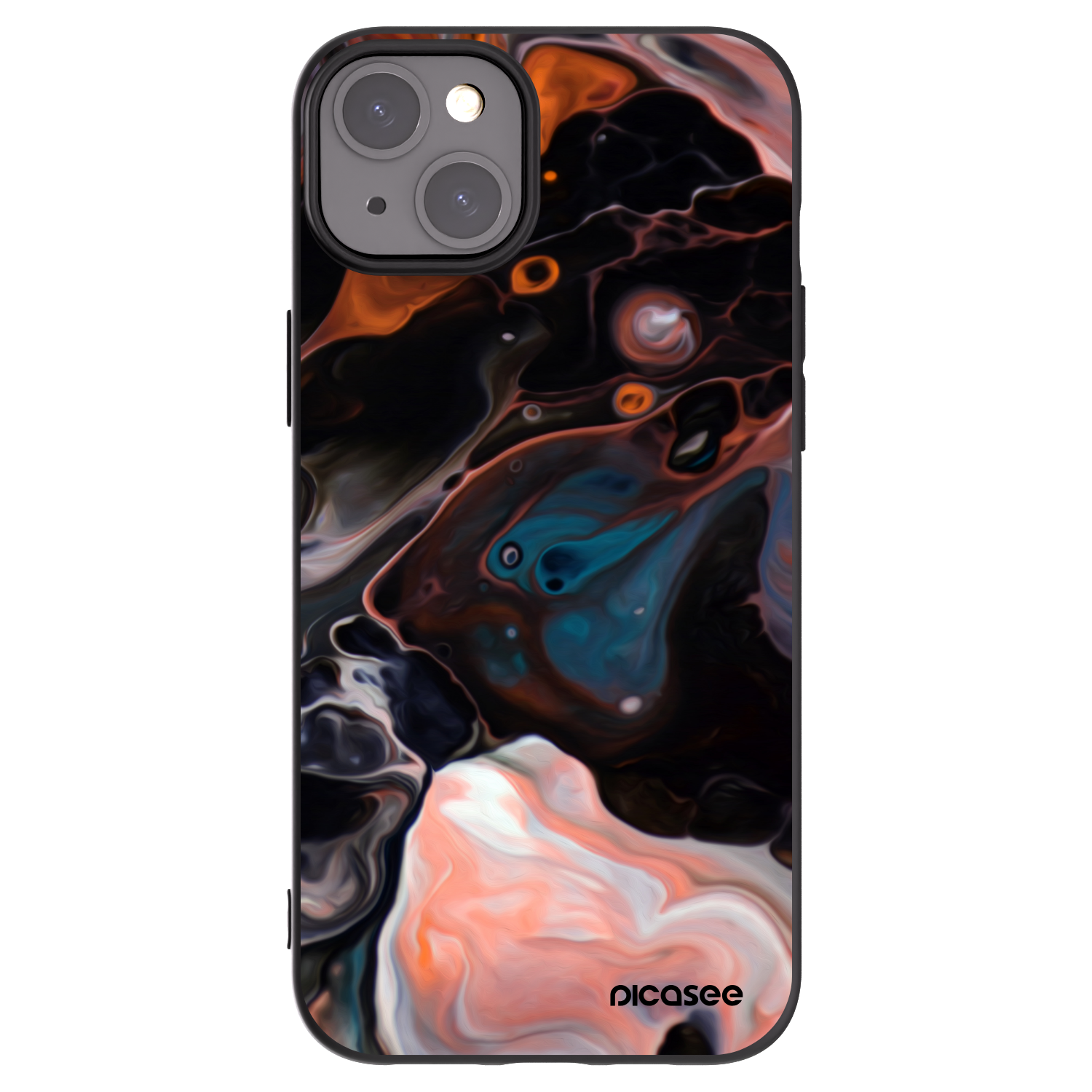 Picasee silikonowe czarne etui na Apple iPhone 15 Plus - Cream