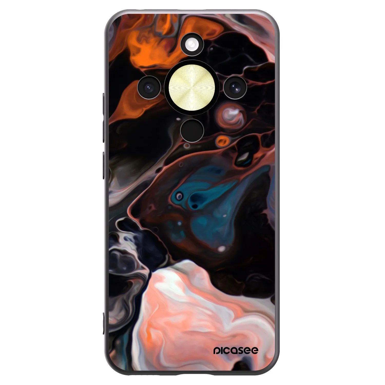 Picasee silikonowe czarne etui na Honor Magic8 Lite 5G - Cream