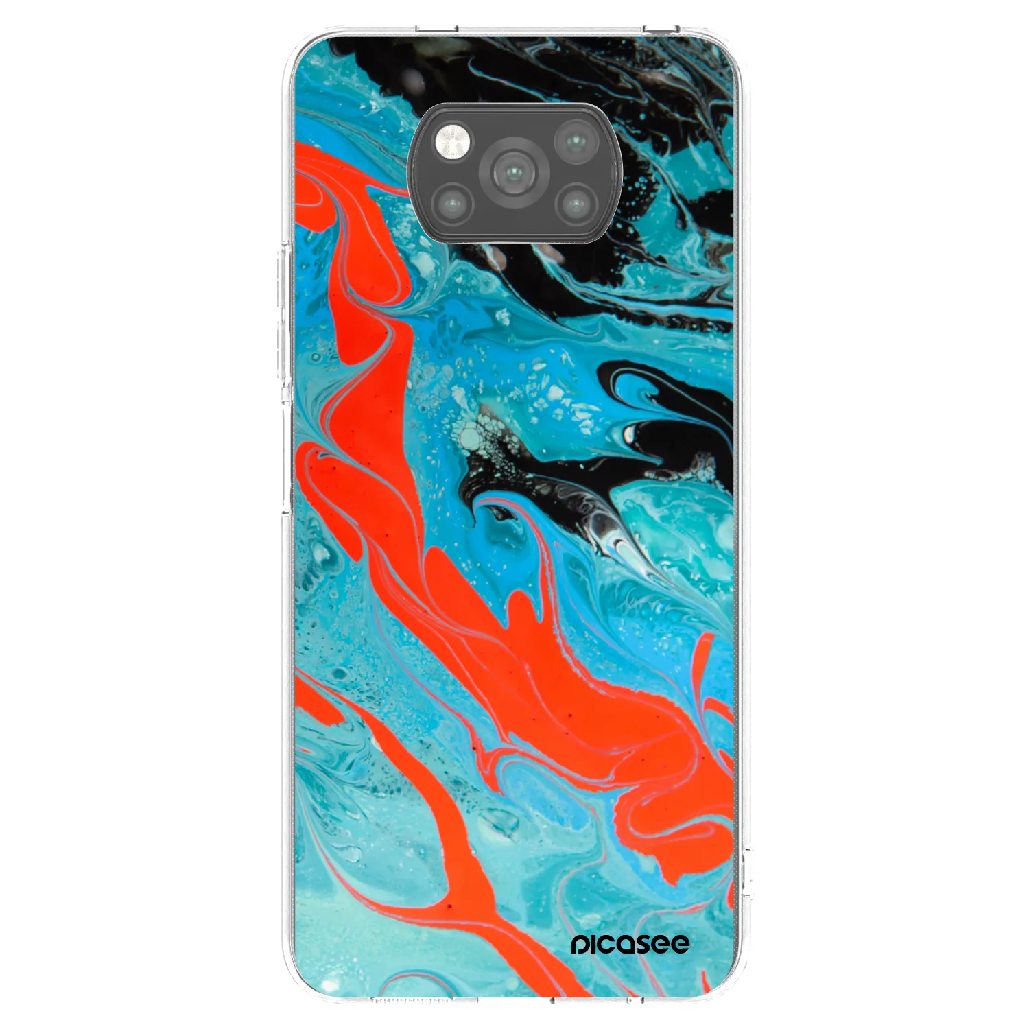 Picasee silikonowe czarne etui na Xiaomi Poco X3 - Blue Magma