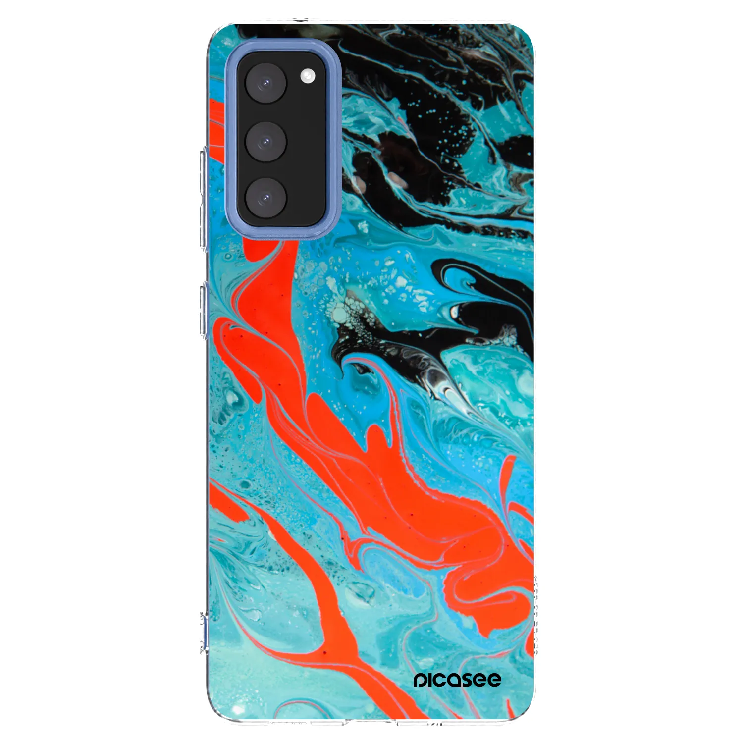 Picasee silikonowe przeźroczyste etui na Samsung Galaxy S20 FE - Blue Magma