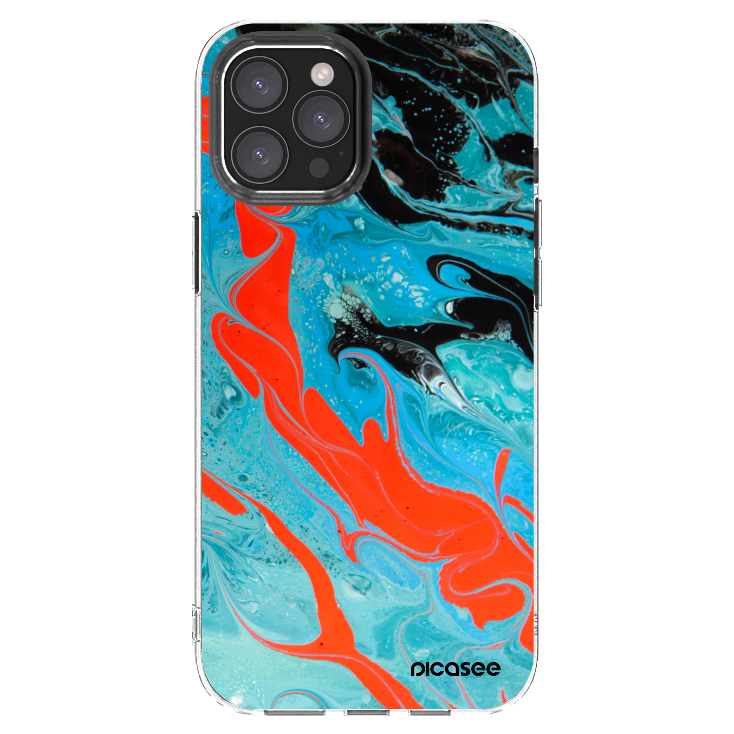 Picasee silikonowe przeźroczyste etui na Apple iPhone 12 Pro Max - Blue Magma