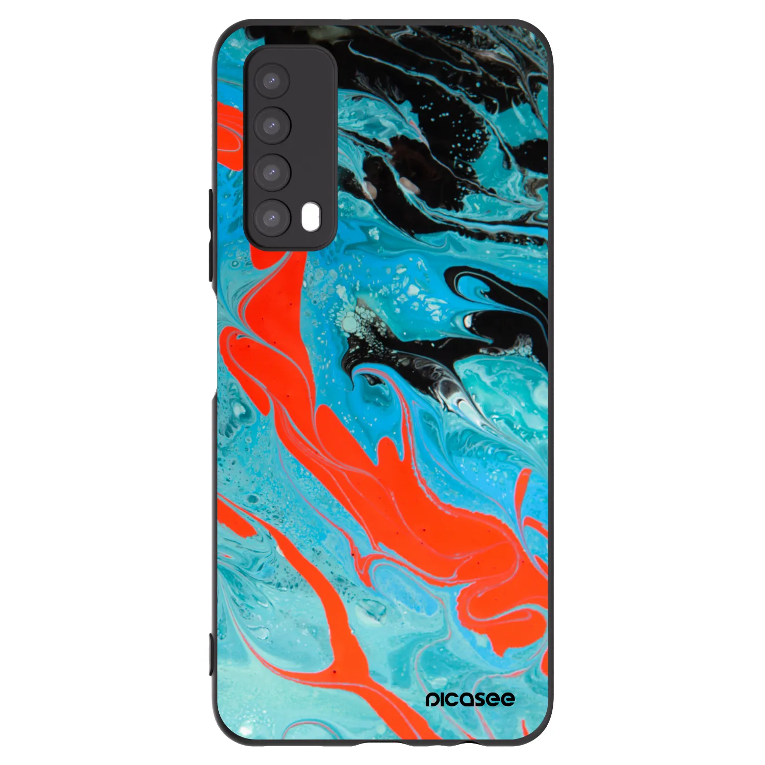 Picasee silikonowe czarne etui na Huawei P Smart 2021 - Blue Magma