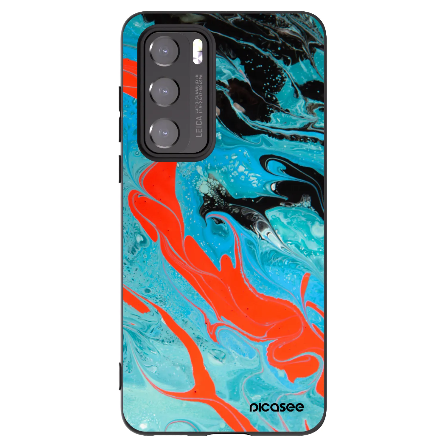 Picasee silikonowe czarne etui na Huawei P40 - Blue Magma