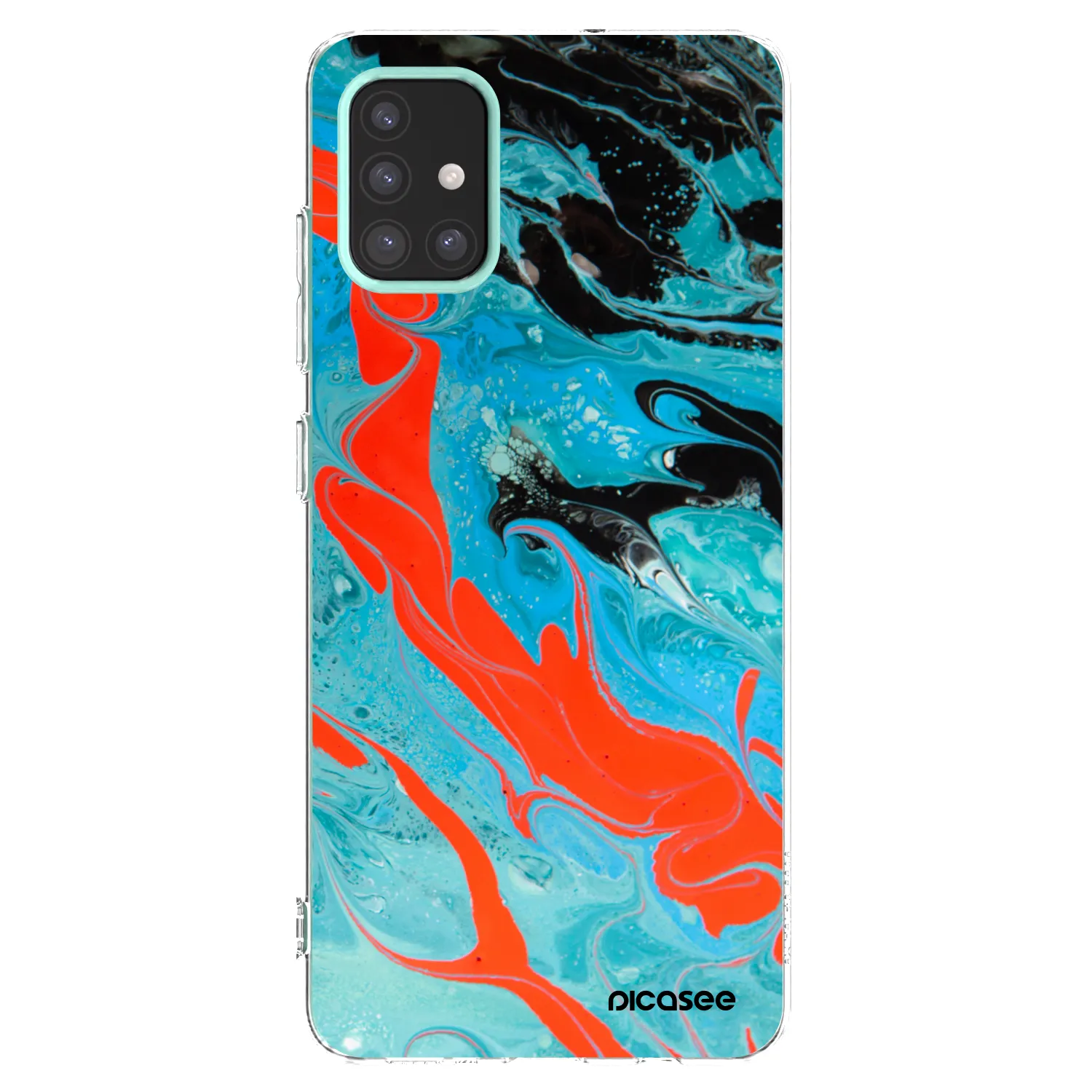 Picasee silikonowe przeźroczyste etui na Samsung Galaxy M31s - Blue Magma