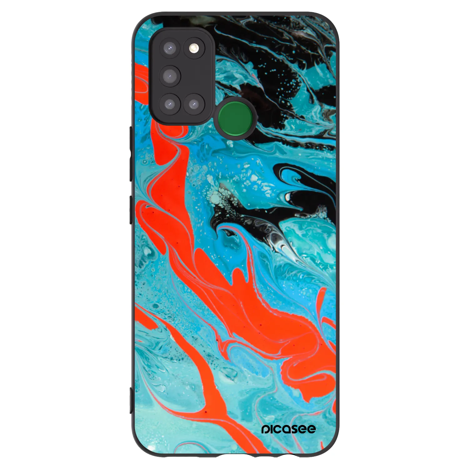 Picasee silikonowe czarne etui na Realme 7i - Blue Magma