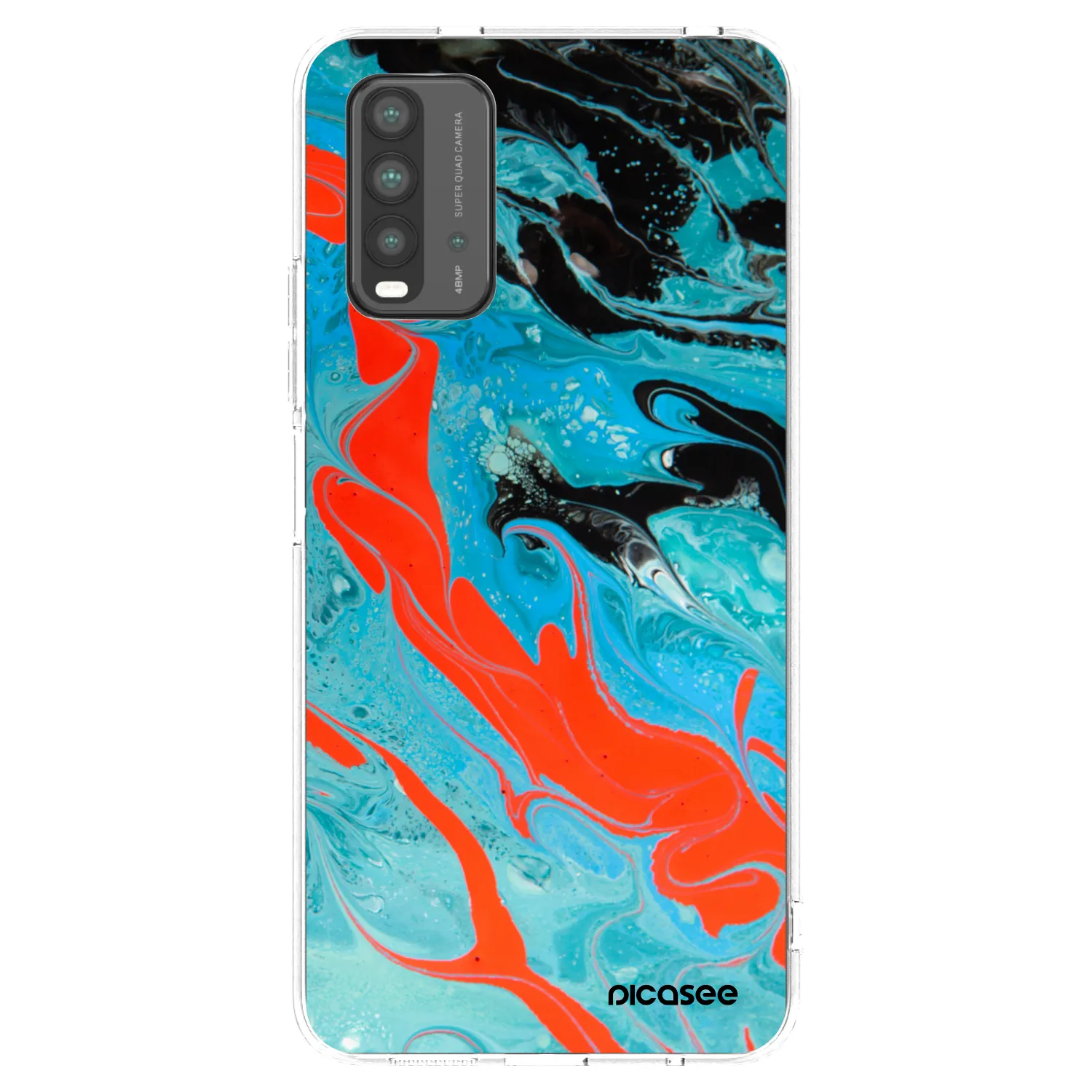 Picasee silikonowe przeźroczyste etui na Xiaomi Redmi 9T - Blue Magma