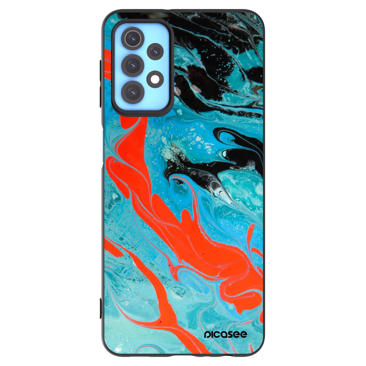 Picasee silikonowe czarne etui na Samsung Galaxy A32 4G SM-A325F - Blue Magma