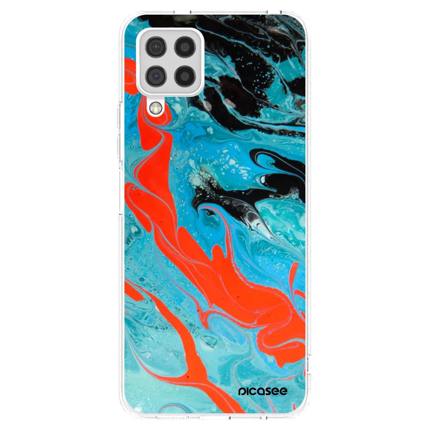 Picasee silikonowe przeźroczyste etui na Samsung Galaxy A22 A225F 4G - Blue Magma
