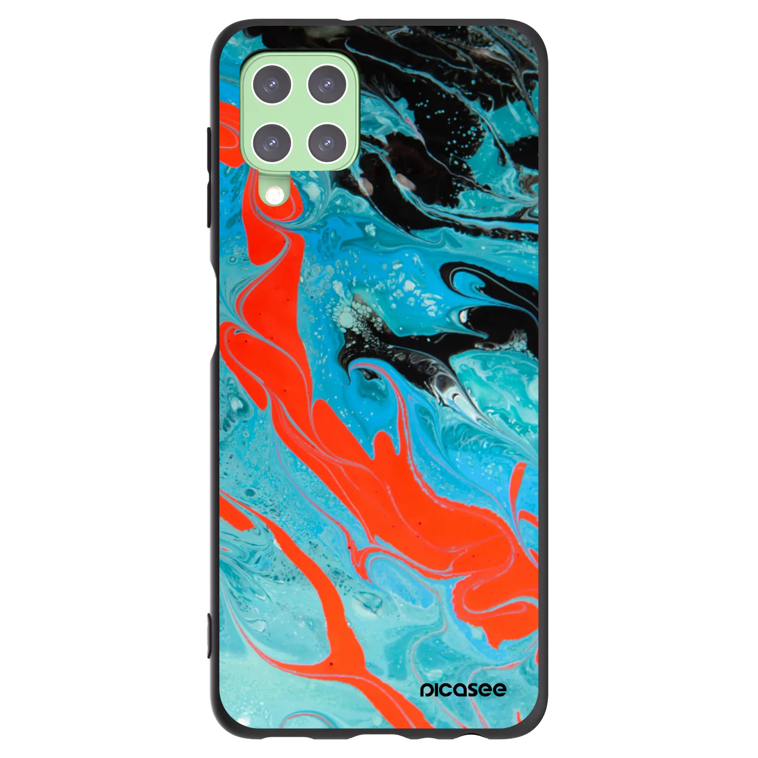 Picasee silikonowe czarne etui na Samsung Galaxy A22 A225F 4G - Blue Magma