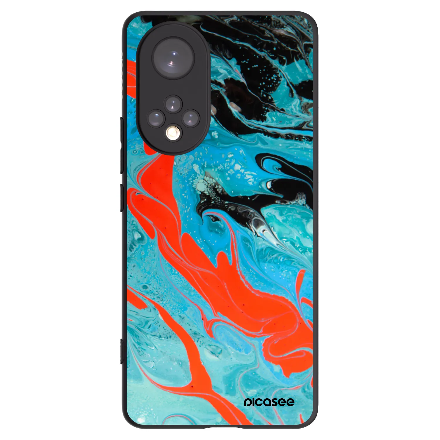 Picasee silikonowe czarne etui na Honor 50 5G - Blue Magma