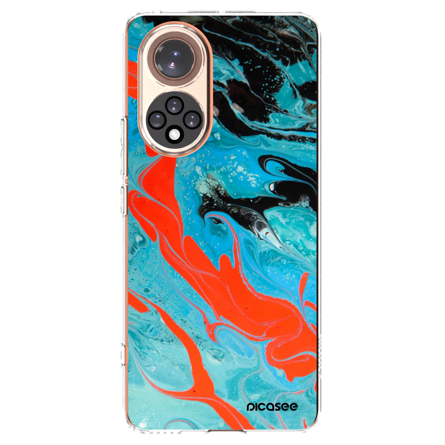 Picasee silikonowe przeźroczyste etui na Honor 50 5G - Blue Magma