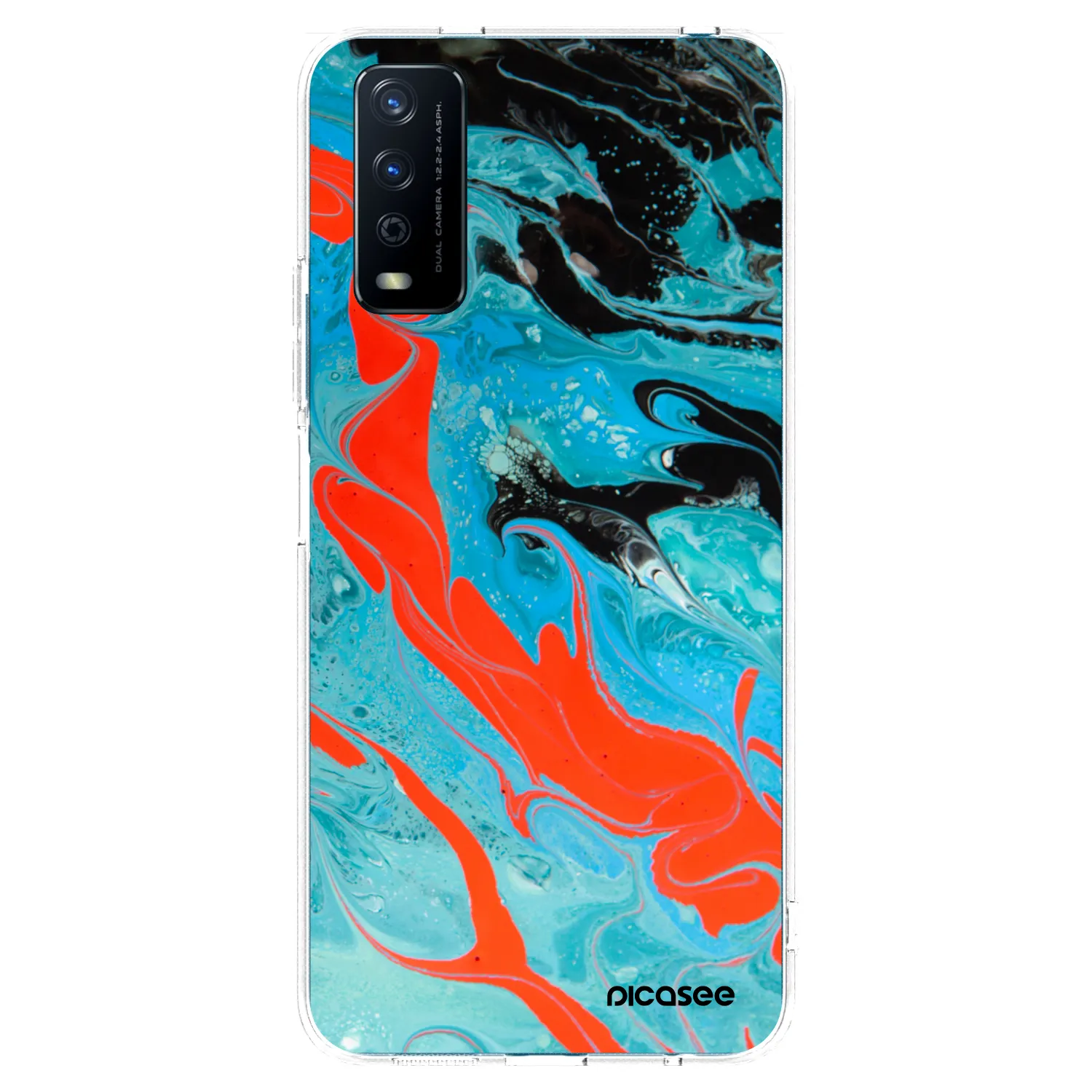 Picasee silikonowe przeźroczyste etui na Vivo Y11s - Blue Magma